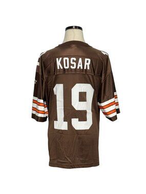 Starter Mens 90s Cleveland Browns Bernie Kosar #19 Jersey Brown/Orange/White L